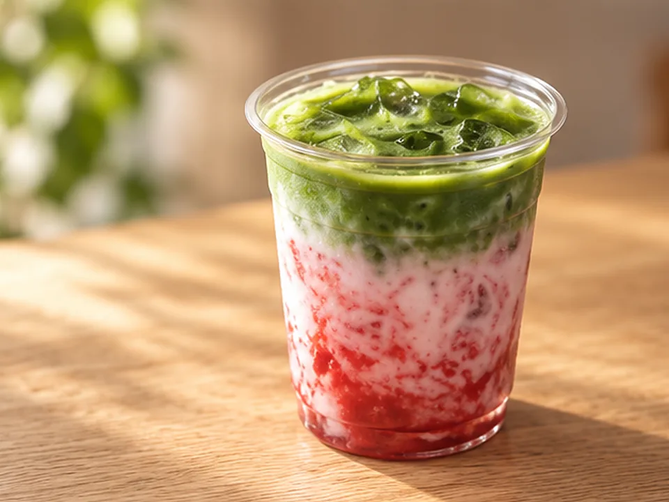 Matcha Strawberry Latte (Berry Zen) (Iced)