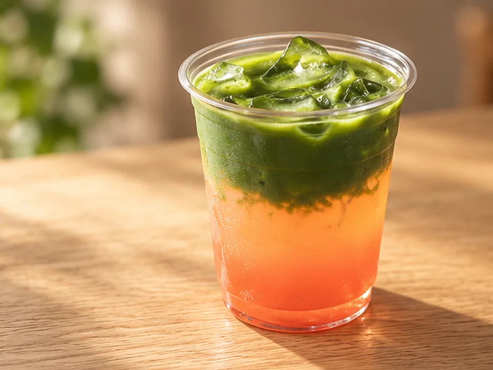Peach Matcha (Peach Bloom) (Iced)