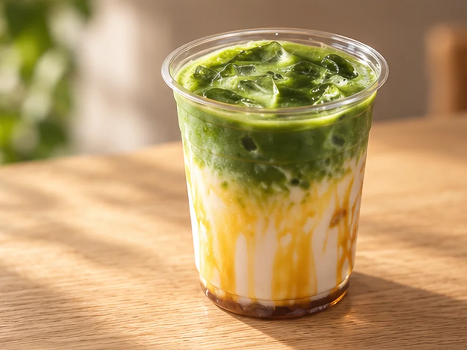 Caramel Matcha Latte (Caramel Dream) (Iced)